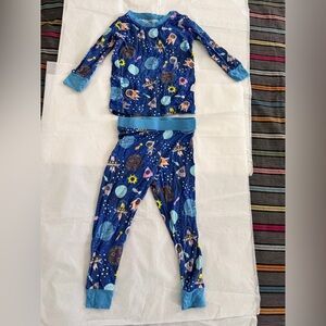 Little Sleepies Blue Out of This World 2 Piece Pajama Set (12-18 M) (EUC)